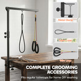 Dog Grooming Arm with Clamp Adjustable Foldable Dog Grooming 2 Loop Noose Small Medium Dogs 18.9