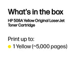 Cartouche de toner LaserJet originale jaune HP 508A