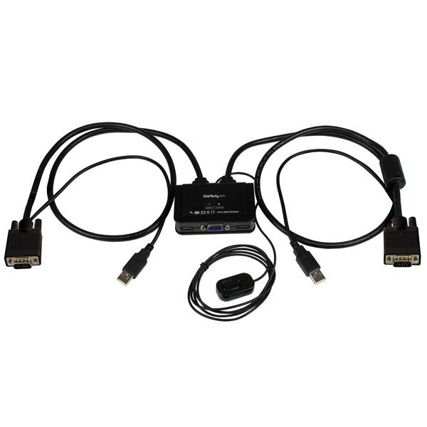 Commutateur KVM VGA USB 2 ports StarTech.com - Alimenté USB avec télécommande