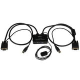 Commutateur KVM VGA USB 2 ports StarTech.com - Alimenté USB avec télécommande