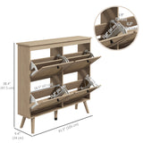 Meuble à chaussures pour entrée, Meuble de rangement pour chaussures avec 4 tiroirs basculants et étagères réglables pouvant contenir 20 paires de chaussures