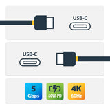 StarTech.com 3ft (1m) USB-C Cable, USB 5Gbps, 60W (3A) Power Delivery