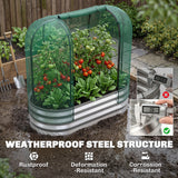 Galvanized Raised Garden Bed with Crop Cage Protection Net Cover