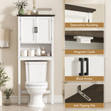Over The Toilet Storage, Bathroom Cabinet Over Toilet with Open Shelf and Adjustable Bottom Bar