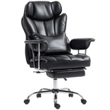400LBS Massage Office Chair, Executive Office Chair with 6-Point Vibration, Footrest and Lumbar Support