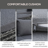4 Pieces Patio PE Wicker Round Daybed