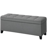 Banc de rangement ottoman, Coffre de rangement en lin 47 pouces pour salon