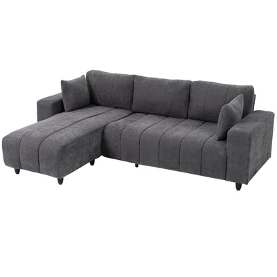 Sectional Couch with Integrated Seat, 3 Seater L-Shaped Sofa with Changeable Chaise
