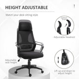 Fauteuil de bureau en maille avec appui-tête réglable en hauteur, chaise de bureau ergonomique avec angle d'inclinaison réglable, siège pivotant réglable en hauteur avec support lombaire pour le bureau