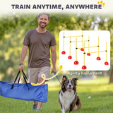 Dog Agility Training Equipment, 4 PCS Obstacle Course with Height Adjustable Jump Hurdle and Bag