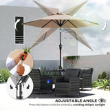Patio Sun Umbrella, Outdoor Parasol with 6 Ribs