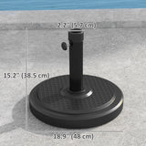 48 lbs Patio Umbrella Base Round HDPE Umbrella Base For 1.5