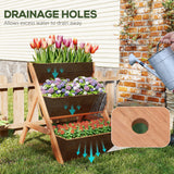 3 Tier Elevated Planter Box, Vertical Wooden Raised Garden Bed for Flowers, 26
