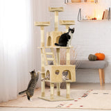 71-Inch Multi Level Scratching Cat Tree Kitty Condo Activity Center with Toys