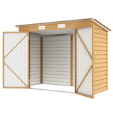 Cabanon de rangement de jardin galvanisé 8 x 4 pi, cabanon métallique d'extérieur avec portes doubles et 2 aérateurs