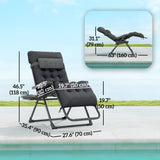 Padded Folding Recliner Chair, Adjustable Backrest