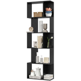 Étagère bibliothèque géométrique à 5 niveaux Étagère de présentation et de rangement Meuble de salon ou de bureau moderne pouvant servir de séparateur de pièce