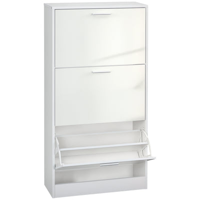Slim Shoe Storage with 3 Flip Drawers and Adjustable Shelves Shoe Cabinet Organizer for 15 Pair