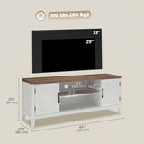 TV Stand for TVs up to 55 Inch, Entertainment Center with 2 Open Shelves, 2 Cabinets