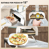 Outdoor Pizza Oven, Portable Wood Pellet Pizza Oven with Pizza Stone and Peel, Foldable Legs
