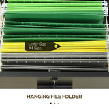 Mobile Printer Stand, Lateral File Cabinet with Lock, Filing Cabinet with Hanging Bars for Letter, A4 Size