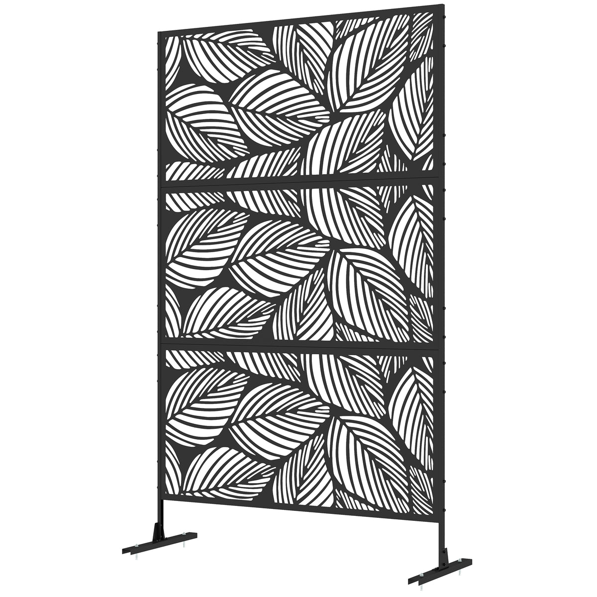 Paravent décoratif extérieur 6,5FT, écran de confidentialité en métal avec support