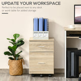 Mobile Filing Cabinet, Vertical File Cabinet with 2 Drawers, Wheels, for Letter or A4 File