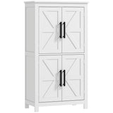 Farmhouse Bathroom Storage Cabinet, Bathroom Floor Cabinet with Barn Doors and Adjustable Shelf