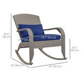 Adirondack Chair, Outdoor Wicker Rocking Chair with High Back
