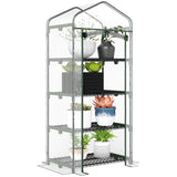 Portable Greenhouse Outdoor Hot House with 4 Tier Shelves, Steel Frame, 28