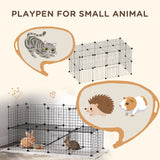 40 Pcs Small Animal Cage Bunny Hutch Portable Metal Wire with Ramps for Kitten Chinchilla