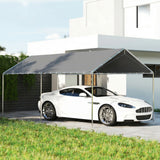 Carport 10'x20' Robuste Galvanisé Dais pour Voiture avec Trousse d'Ancrage Incluse, 3 Câbles d'Acier Renforcés