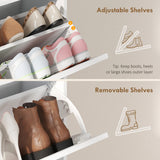 Shoe Storage Cabinet with 2 Flip Drawers, Holds Up to 16 Pairs