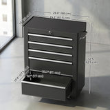 5-Drawer Rolling Tool Cabinet on Wheels, Lockable Tool Chest, Tool Organizer for Garage