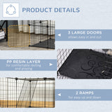 39 Pcs Small Animal Cage Bunny Hutch Portable Metal Wire with Ramps for Kitten Chinchilla