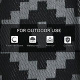 Reversible Outdoor Rug Waterproof Plastic Straw RV Rug with Carry Bag, 8' x 10'