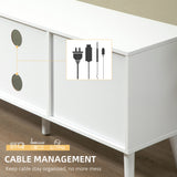 Modern TV Stand Cabinet with Foldable Drawers and Shelves for Living Room