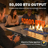 Propane Gas Fire Pit Table, Outdoor Firepit with 43