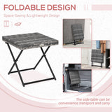 Rattan Coffee Table Folding Patio Outdoor Side Table Wicker for Balcony, 15.75