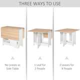 Foldable Dining Table, Folding Table with Storage Shelf