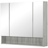 Armoire de toilette murale avec miroir et étagères réglables