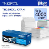 Cartouche de toner cyan Brother TN-229XXLC, rendement de 4000 pages