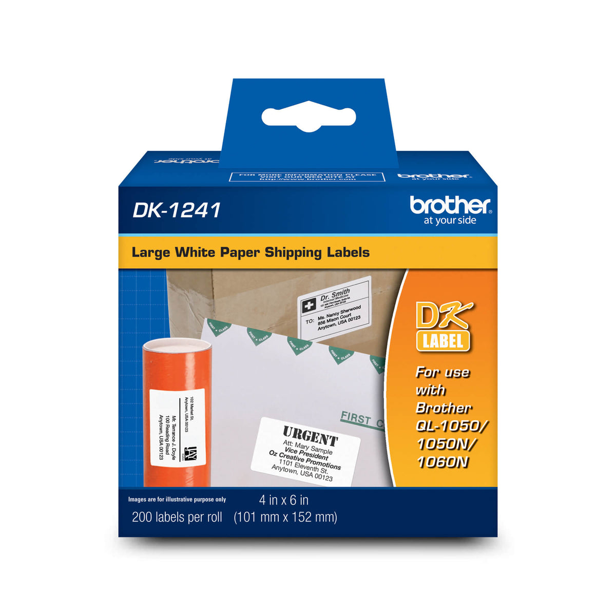 Étiquettes d'expédition de grande taille Brother DK1241 4x6 (200 paquet)