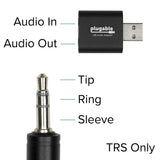 Adaptateur audio USB Plugable Technologies avec haut-parleur-casque 3,5 mm