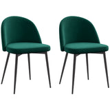 Set of 2 Mid-Back Dining Chair, Mid-Back Velvet-touch Upholstery Kitchen Chair for Living Room Dining Room