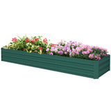 8'x2'x1' Galvanized Raised Bed, Large Elevated Planter Box for Growing Flowers