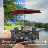 9FT Patio Umbrella, Outdoor Table Patio Umbrellith Tilt, 6 Ribs