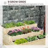 3 Tier Raised Garden Bed with 9 Grow Grids and Bed Liner for Garden