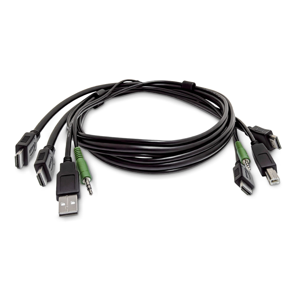 StarTech.com Câble KVM Dual-HDMI 6pi (1,8m), USB 2.0, Audio 3,5mm, Uni