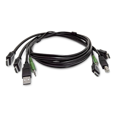 StarTech.com 10ft (3m) Dual-HDMI KVM Cable, USB 2.0, 3.5mm Audio, Univ